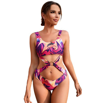 Damen bedruckter sexy Bikini-Badeanzug