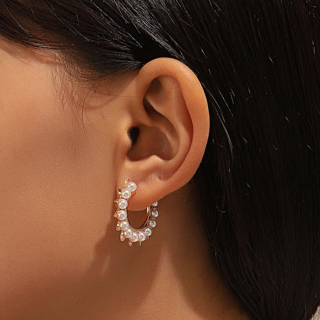Wholesale Fashion Sun Pearl Earrings Fashion Hoop Earrings