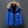 Wholesale Men's Winter Hooded Jacket Thick White Fur Collar Down Jacket