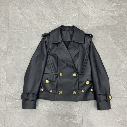 Wholesale Women's Blazer Lapel Casual Leather Sheepskin Leather Jacket
