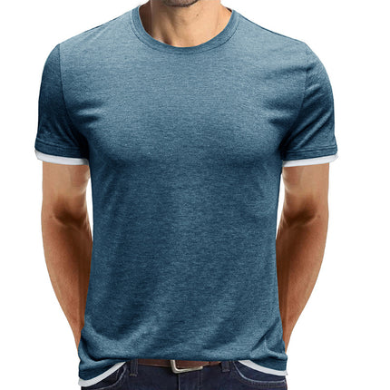 Wholesale Men's Summer Tops Casual Sports Short Sleeve T-Shirt
