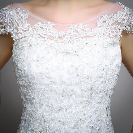 Wholesale Slim Fit Lace Off Shoulder Small Trailing Wedding Dress