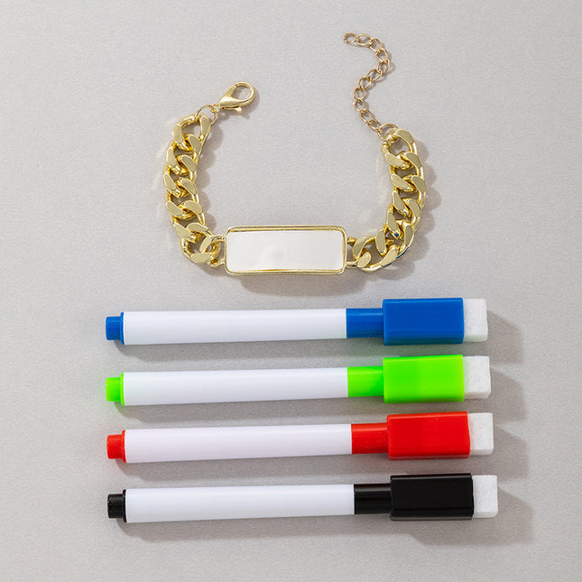 Creative Thick Chain Personality Erasable Pen DIY Bracelet Set