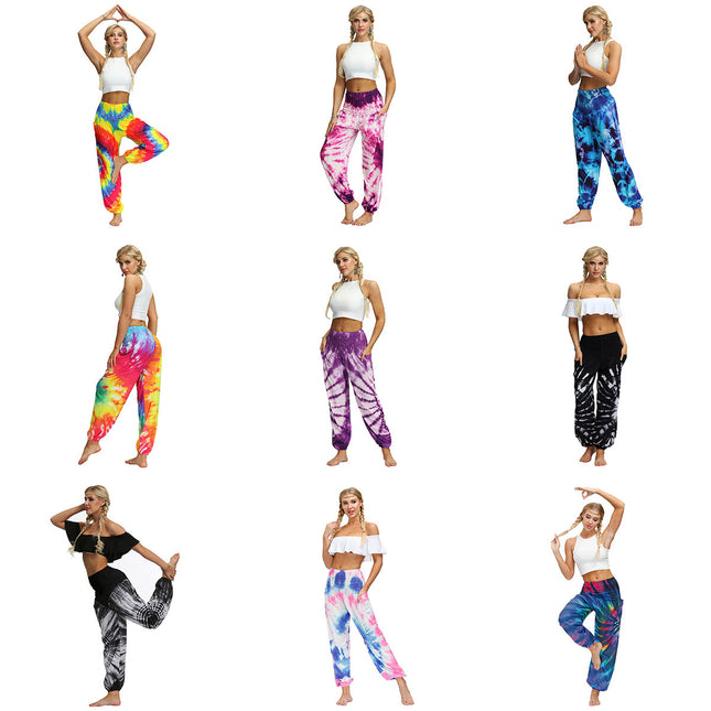 Teñido Impresión digital Verano Casual Mujer Deportes Yoga Pantalones