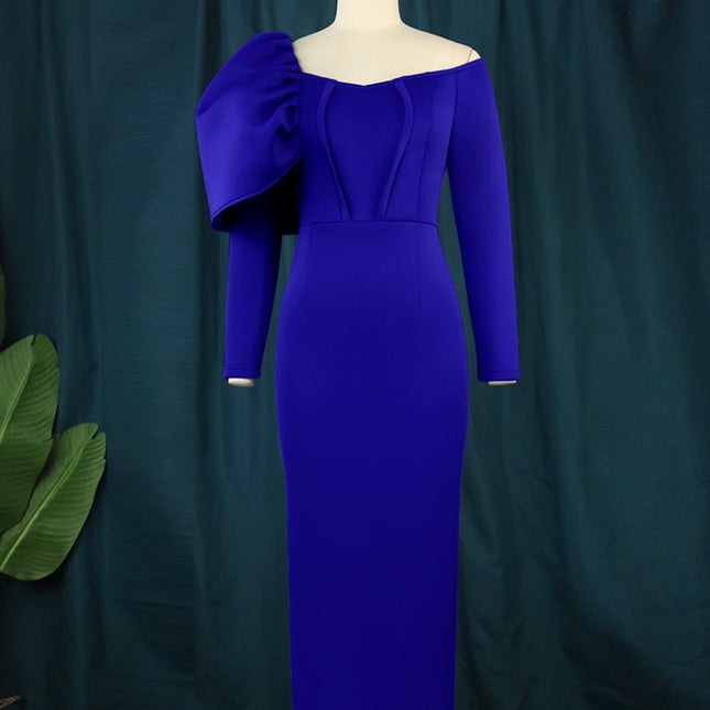 Partei-Kleid-asymmetrisches langes Kleid der Großhandelsherbst-Frauen