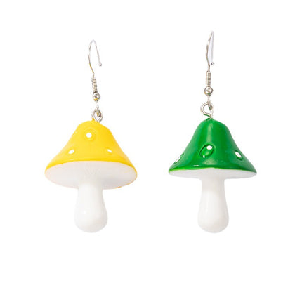 Wholesale Fashion Colorful Mushroom Painted Earhook Earrings