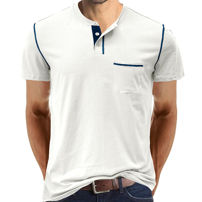 Wholesale Summer Men's Casual Colorblock Short Sleeve T-Shirt
