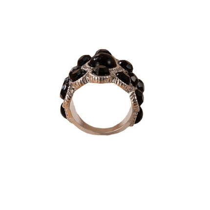 Wholesale Alloy Black Rhinestone Single Ring For Men & Women