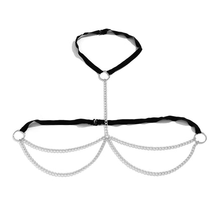 Sexy Metall-Kreuzkörperkette, Quaste, Halskette, Taillenkette, eine Kette