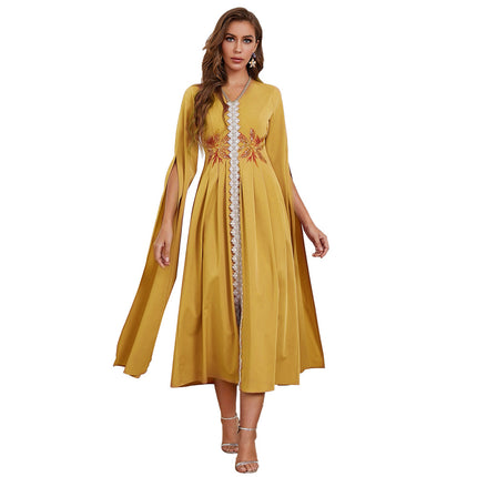 Wholesale Muslim Autumn Middle Eastern Arab Ladies Long Sleeve Dress Robe