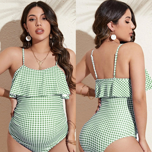 Maternity One Piece Swimsuit Green Sexy Beach Swimsuit