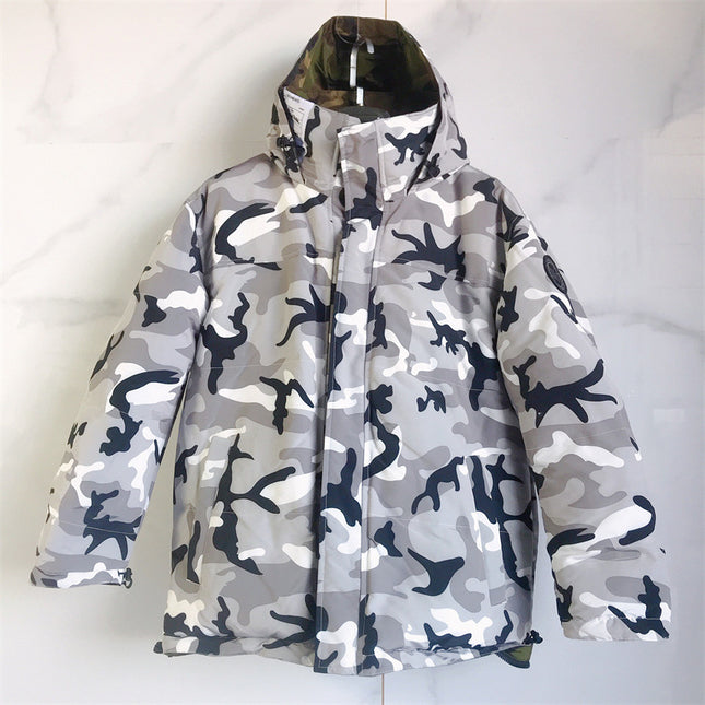 Wholesale Men's Reversible Camouflage Hooded Thickened Down Jacket