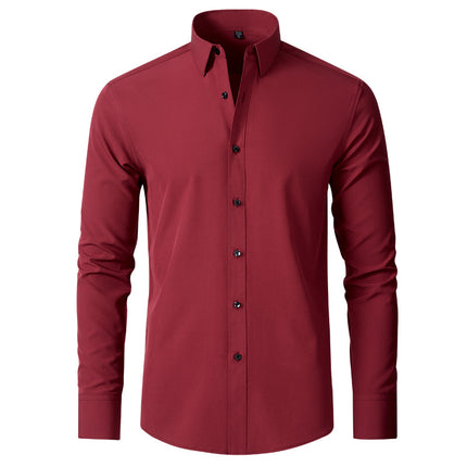 Wholesale Men's Non-ironing Long Sleeve Four-Way Stretch Business Shirt