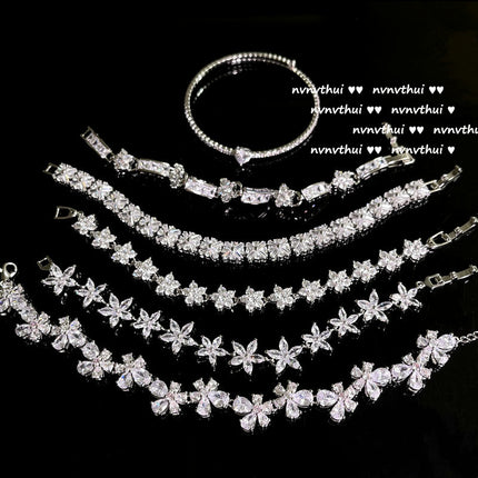 Wholesale 18K Gold Plated Heart Zircon Star Bracelet