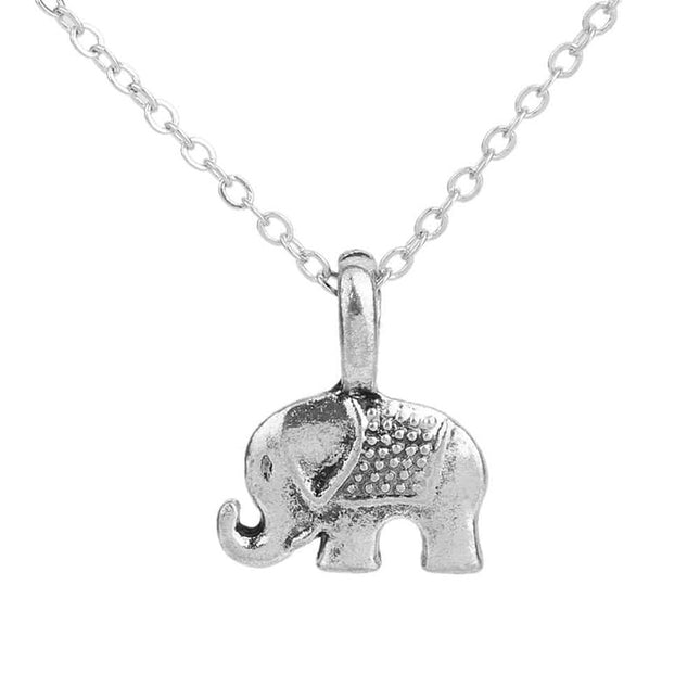 Wholesale Women's Vintage Elephant Geometric Rule Animal Single Layer Necklace