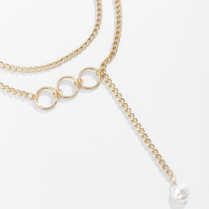 Kreis-Ketten-Halskette geformte Perlen-Anhänger-Halskette