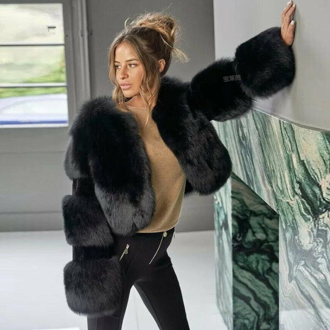 Wholesale Women's Plus Size Faux Fur Coat Short Jacket