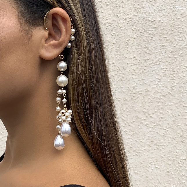 Großhandelsart- und weisedamen-Perlen-Troddel durchbohrte Ohr-Stulpe-Ohrringe
