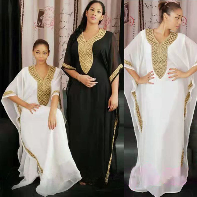 Wholesale Muslim African Ladies Large Size Chiffon Robe Burqa Two Piece Set
