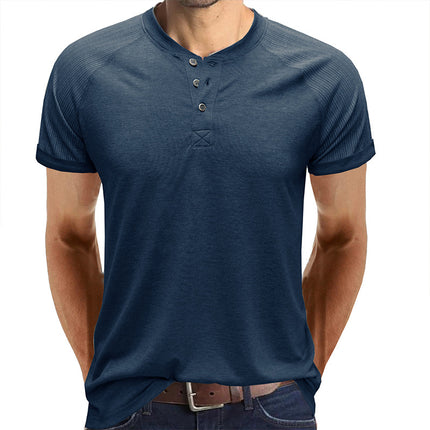 Wholesale Men's Summer Solid Color Loose Round Neck Short Sleeve T-Shirt