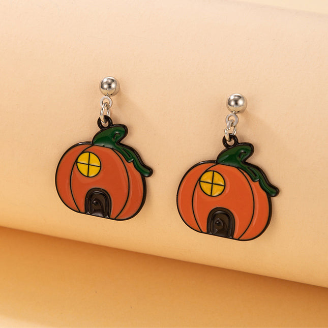 Halloween Pumpkin Earrings Ghost Demon Cartoon Cartoon Ghost Face Earrings
