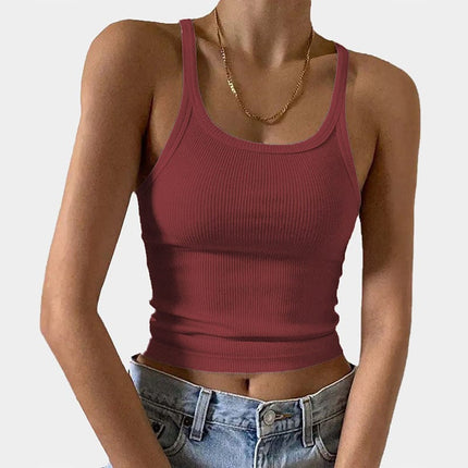 Wholesale Women's Thin Threaded Navel Expose Slim Camisole Tank