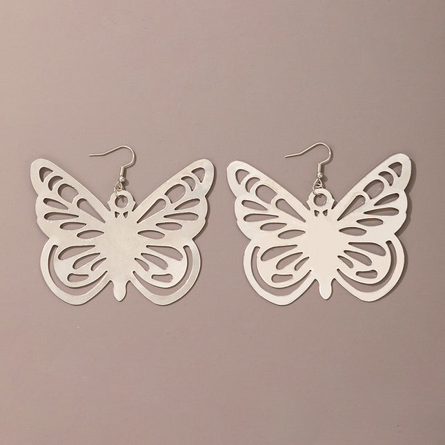 Glossy Butterfly Chain Cutout Earrings