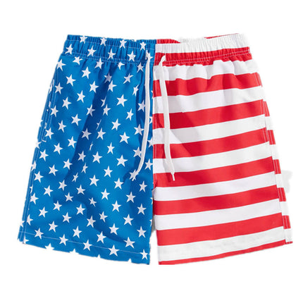 Pantalones cortos de playa casuales para hombre con bandera estadounidense