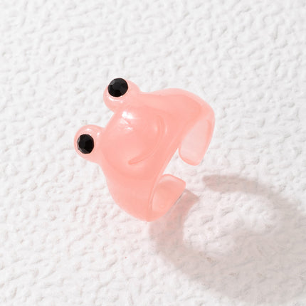 Candy Color Transparent Beanie Resin Cartoon Bear Ring