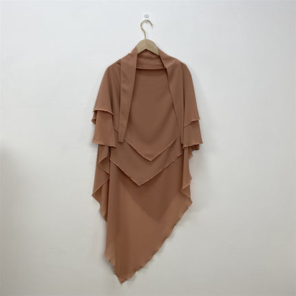 Middle East Dubai Turkey Solid Color Double Layer Chiffon Scarf
