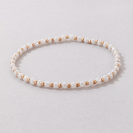Pearl Alloy Bead Beaded Simple Single Anklet