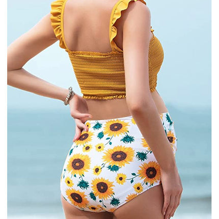 Wholesale Maternity Bikini Print Shirring Smocking Two-Piece Swimsuit