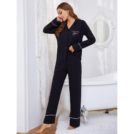 Pajamas Ladies Loungewear Cardigan Long Sleeve Set
