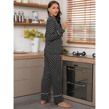 Homewear Polka Dot Cardigan Langarm-Pyjama-Set