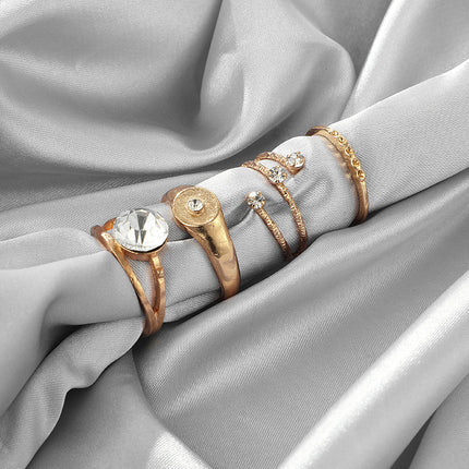 Fashion Alloy Rhinestone Ring Set of Four Rings