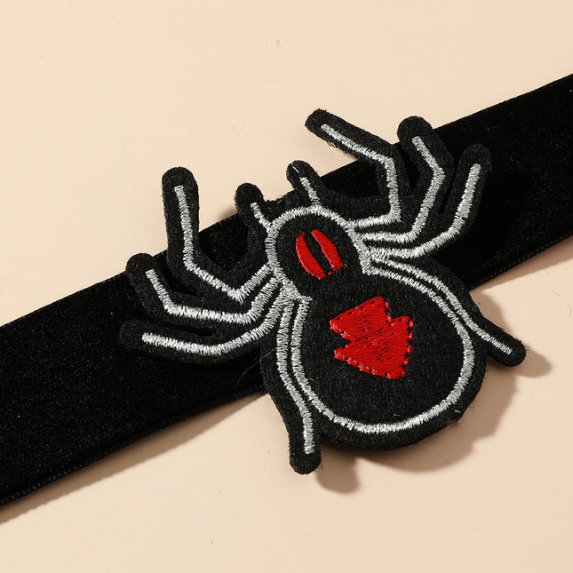 Collar de araña negra de terciopelo Collar de niña oscura gótica