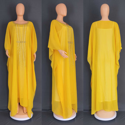 Bügeldiamant-Chiffonkleid der afrikanischen Robe der muslimischen Frauen