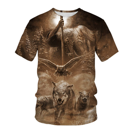 Sommer Herren Fox Wolf 3D Digitaldruck T-Shirt mit kurzen Ärmeln