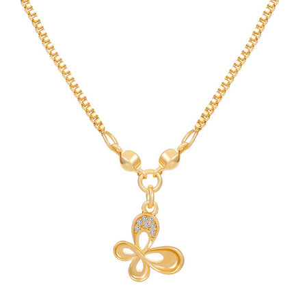 Rhinestone Heart Butterfly Heart Shape Clavicle Necklace
