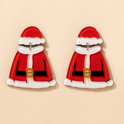 Christmas Resin Christmas Clothes Red Earrings