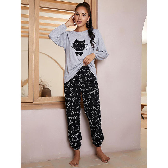 Ladies Loungewear Long Sleeve Pajama Set