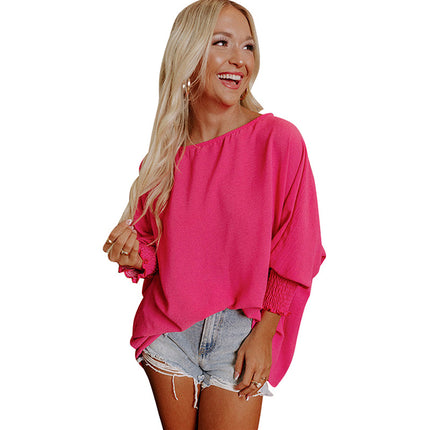 Wholesale Women's Center Sleeve Loose Solid Color Top