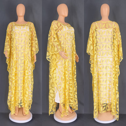 Wholesale African Women's Plus Size Lace Long Burqa Dress