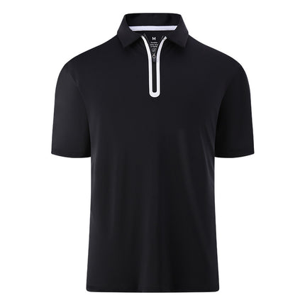 Sommer Herren Casual Kurzarm Golf Poloshirt mit Reißverschluss