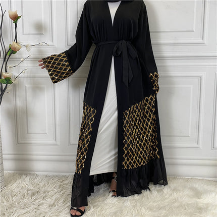 Pailletten bestickte Robe Dubai Damen Chiffon Cardigan Kimono