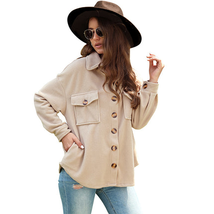 Wholesale Women's Autumn Winter Thick Polar Fleece Cardigan Jacket