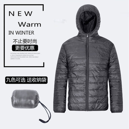 Men's Autumn and Winter Black Casual Padded Jacket