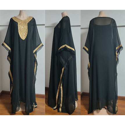 Wholesale Muslim African Ladies Large Size Chiffon Robe Burqa Two Piece Set