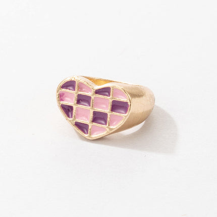Colored Drip Checkered Ring