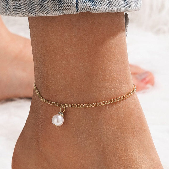 Personalisiertes Perlen-Fußkettchen für Damenmode